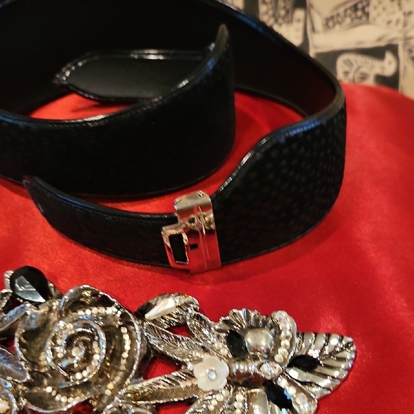 Corkor Floral Embellished Black Belt - Size 70 (XS/Small) main image 6